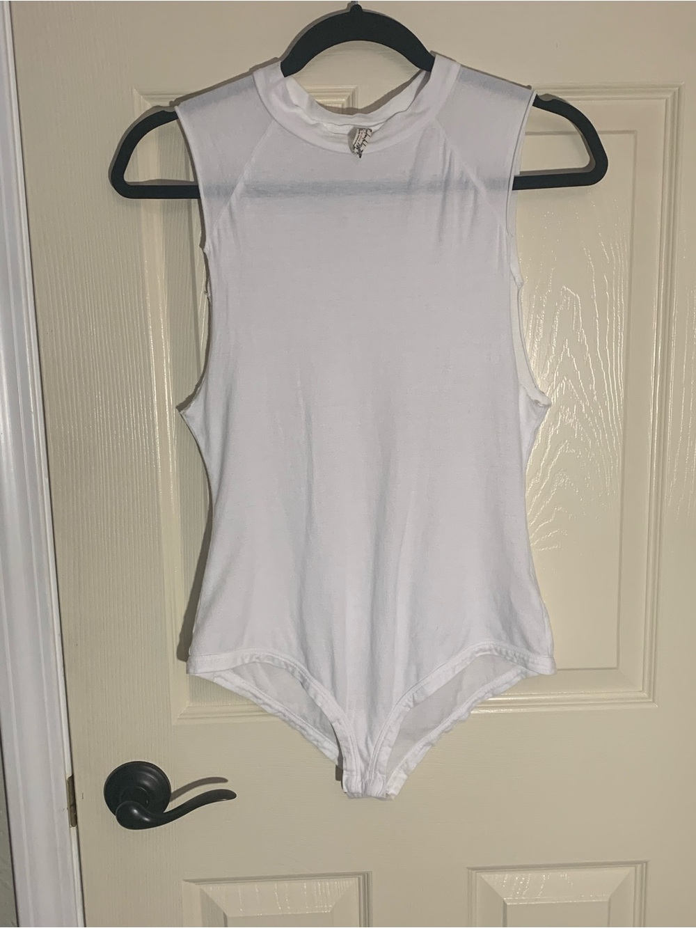 Free People White Sleeveless Bodysuit
